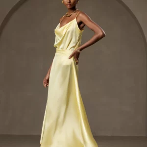 19Momme Mulberry Silk charmeuse A Line Maxi Skirt with Lining - Image 10