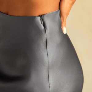 19Momme 100% Mulberry Silk charmeuse Stretch Long Straight Skirt - Image 8