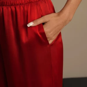 19Momme women's 100% Mulberry Silk Wide Leg Pants - Image 10