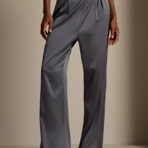 19Momme Women's mulberry Silk High Waist Wide Leg Pants - Image 9