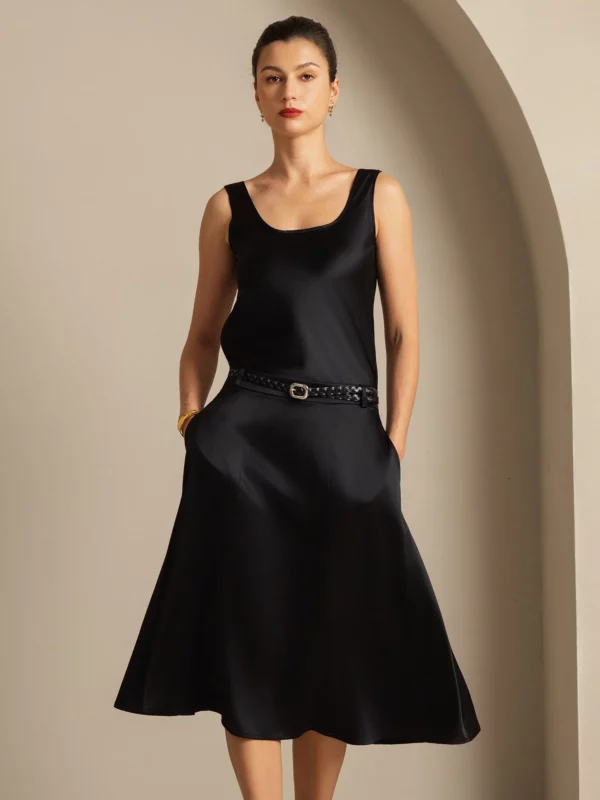 Women's 19Momme Silk Sleeveless U Neck Satin Tank Top