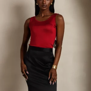 19Momme 100% mulberry Silk Sleeveless Round Neck Women's Tank Top - Image 8