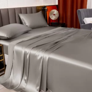 19Momme 4Pcs pure mulberry Silk bedding Set Fitted&Flat Sheets+2x Pillowcases - Image 10