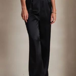 19Momme Women's mulberry Silk High Waist Wide Leg Pants - Image 13