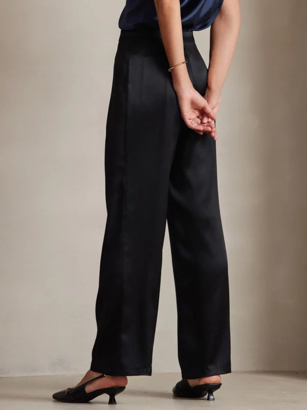 19Momme Women's mulberry Silk High Waist Wide Leg Pants