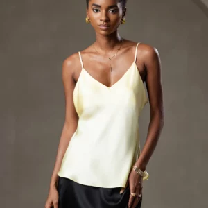 19Momme 100% mulberry Silk Spaghetti Strap V Neck Camisoles - Image 15