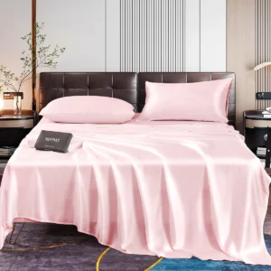 22Momme Silk 4Pcs bedding Set Fitted&Flat Sheets+2x Pillowcases - Image 9