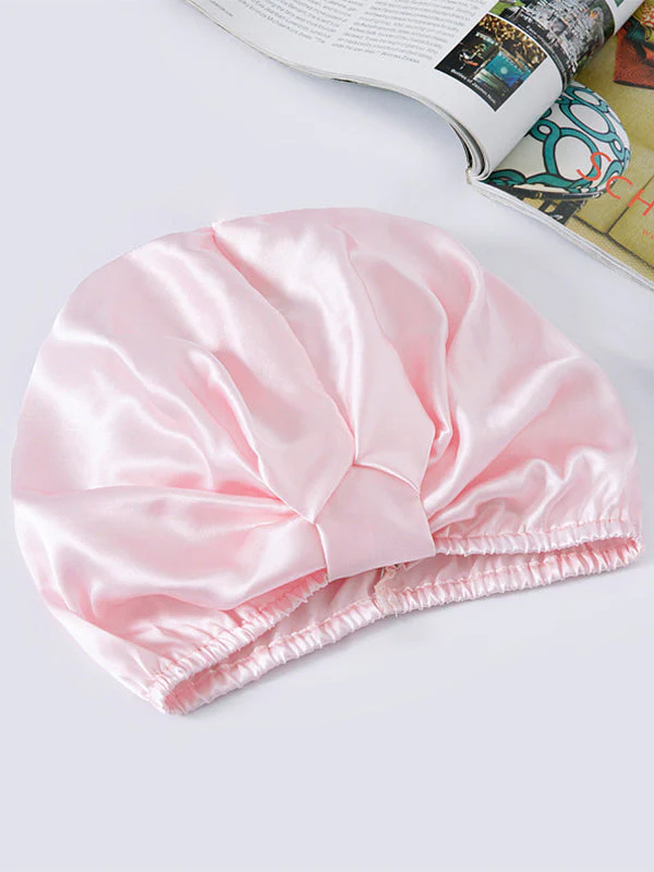 19 Momme 100% mulberry Silk Night Turban Bonnet with elasticized back