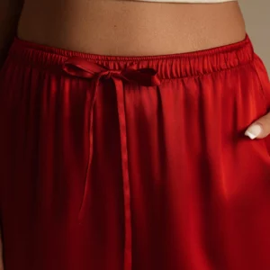 19Momme women's 100% Mulberry Silk Wide Leg Pants - Image 11