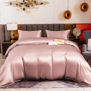 25Momme 4Pcs 100% mulberry Silk bedding Set Duvet Cover+Fitted Sheet+2x Pillowcases - Image 13