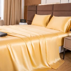 19Momme 4Pcs pure mulberry Silk bedding Set Fitted&Flat Sheets+2x Pillowcases - Image 8