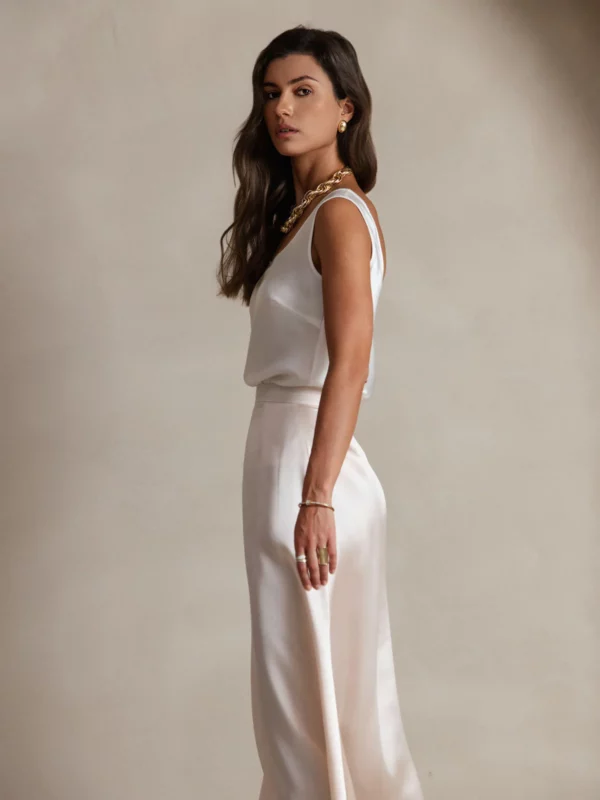 Women's 19Momme Silk Sleeveless U Neck Satin Tank Top