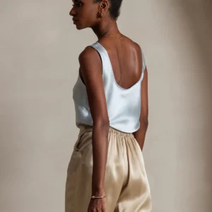 Women's 19Momme Silk Sleeveless U Neck Satin Tank Top - Image 14