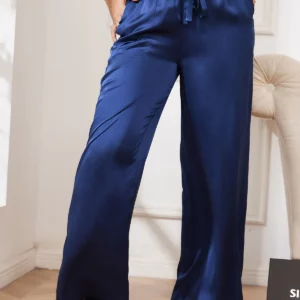 19Momme women's 100% Mulberry Silk Wide Leg Pants - Image 13