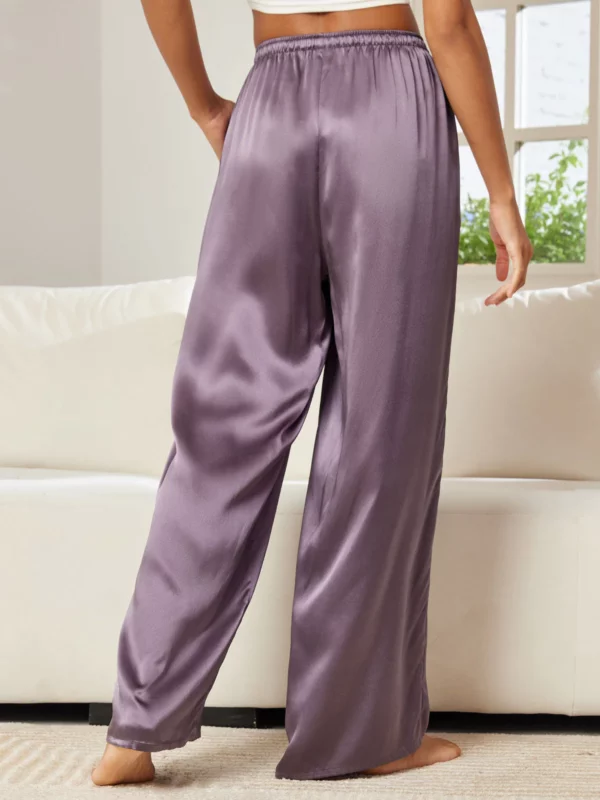 19Momme women's 100% Mulberry Silk Wide Leg Pants