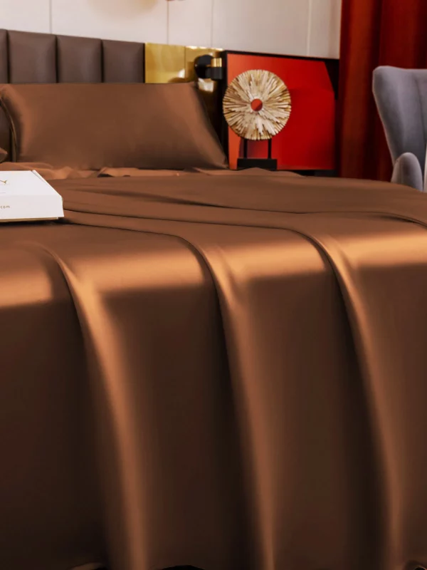 19Momme 4Pcs pure mulberry Silk bedding Set Fitted&Flat Sheets+2x Pillowcases