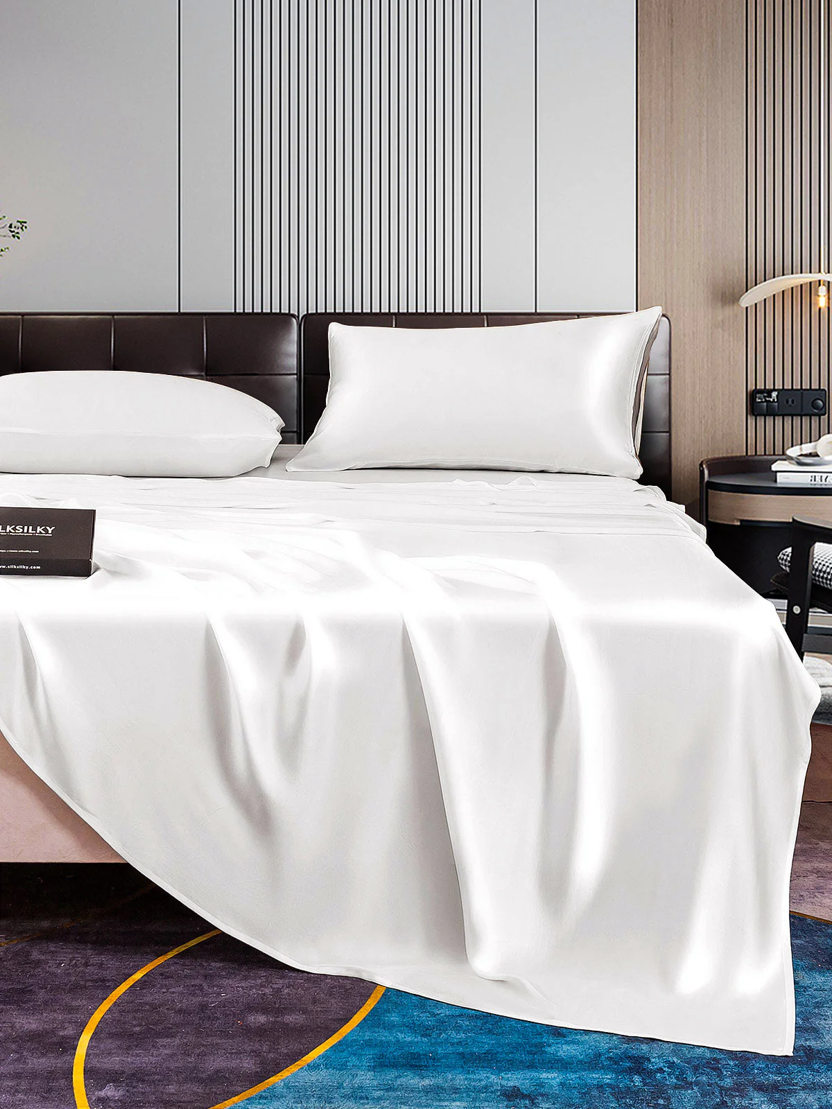 22Momme Silk 4Pcs bedding Set Fitted&Flat Sheets+2x Pillowcases - Image 5