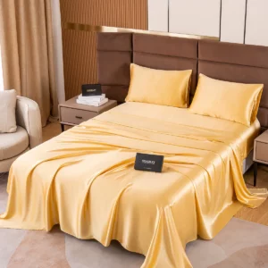 19Momme 4Pcs pure mulberry Silk bedding Set Fitted&Flat Sheets+2x Pillowcases - Image 7