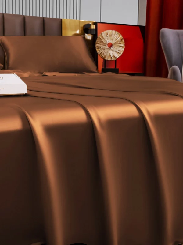 22Momme Silk 4Pcs bedding Set Fitted&Flat Sheets+2x Pillowcases